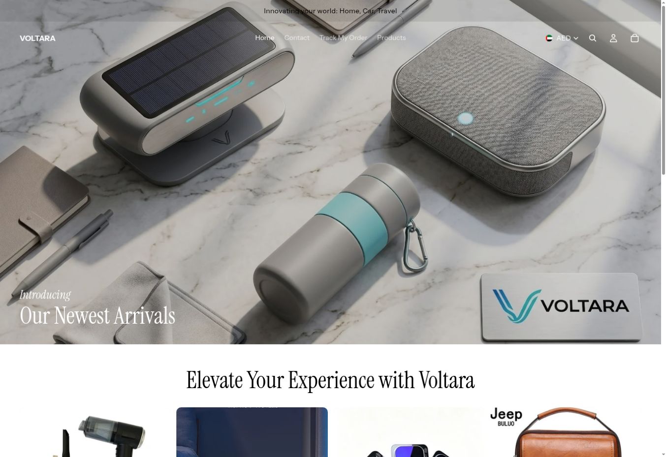 Voltara Online Store homepage preview